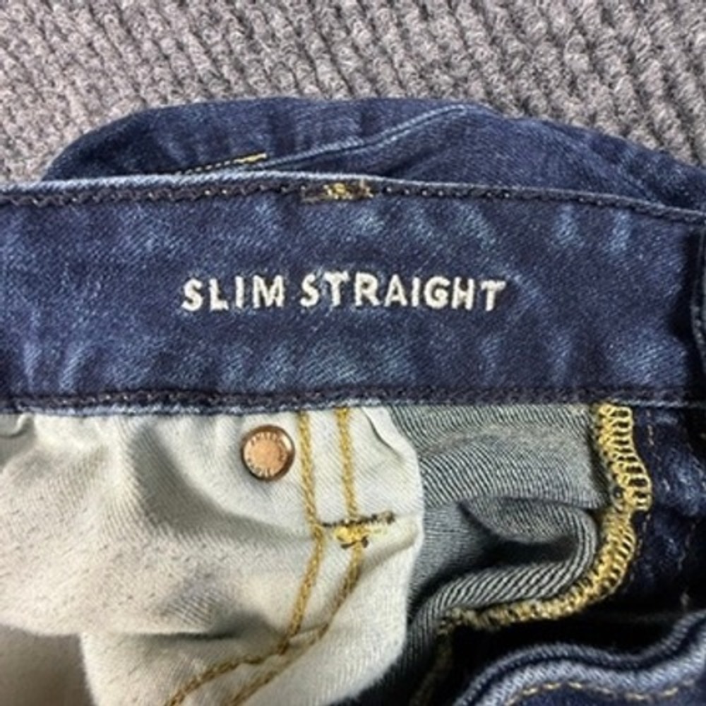 American Eagle Slim Straight Airflex+ Mens Blue Jeans 36x34 Dark Wash 4871 View 5